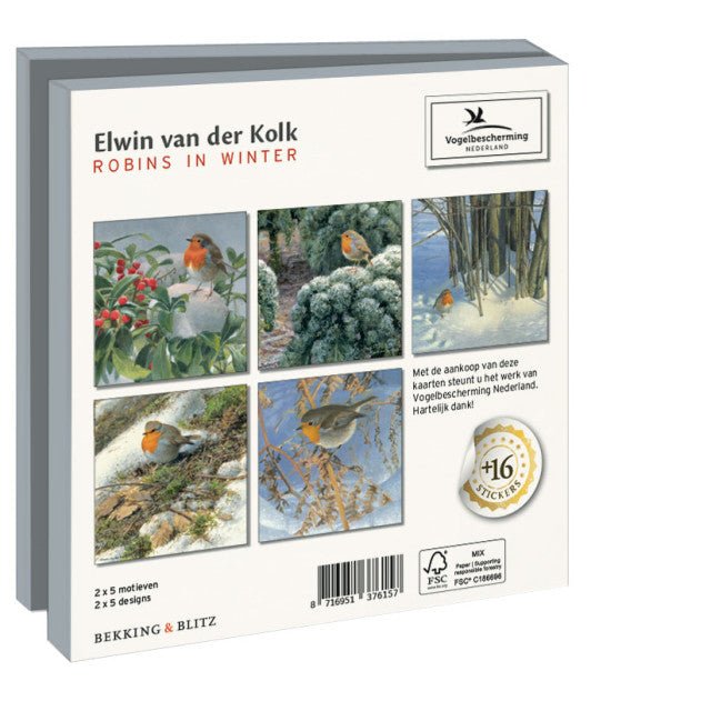 Robins in Winter, Elwin van der Kolk, Vogelbescherming (incl sluitstickers) - Catch Utrecht