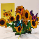 Zonnebloemen met vlinder - Pop - Up kaart - Catch Utrecht