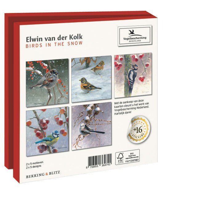 Birds in the snow, Elwin van der Kolk, Vogelbescherming Nederland (incl. sluitstickers) - Catch Utrecht