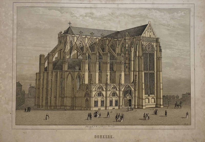 Domkerk, Utrecht - Originele kleuren steendruk uit 1860 - Catch Utrecht