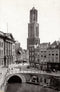 Domtoren te Utrecht met links een gedeelte van het Stadhuis - 1890, Utrecht - Catch Utrecht