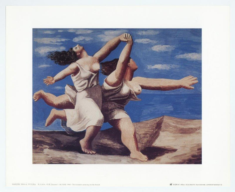 Two women running on the beach (mini poster) - Catch Utrecht