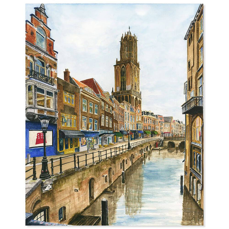 Vismarkt, Utrecht (origineel aquarel) - Catch Utrecht