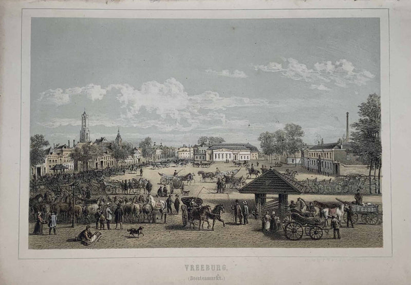 Vreeburg, Utrecht - Originele kleuren steendruk uit 1860 - Catch Utrecht